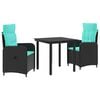vidaXL Garten Essgruppe 3 stk. PE Rattan und pulverbeschichteter Stahl