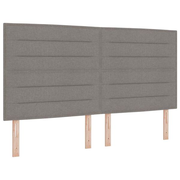 vidaXL Boxspringbett mit Matratze Taupe 180 x 200 cm Stoff