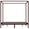 vidaXL Himmelbett-Gestell Dunkelbraun Massivholz Kiefer 120 x 200 cm