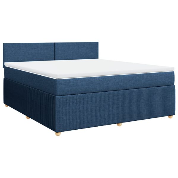 vidaXL Boxspringbett mit Matratze Blau 180x200 cm Stoff