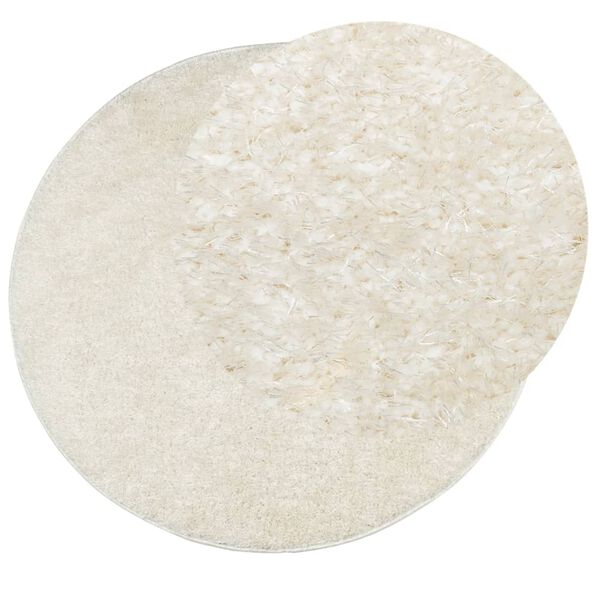 vidaXL Teppich ISTAN Hochflor Gl&auml;nzend Creme &Oslash; 80 cm