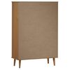 vidaXL B&uuml;cherregal MOLDE Braun 90x35x133,5 cm Massivholz Kiefer
