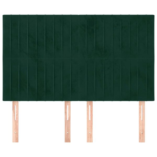 vidaXL Kopfteil Dunkelgr&uuml;n 144x5x118/128 cm Samt