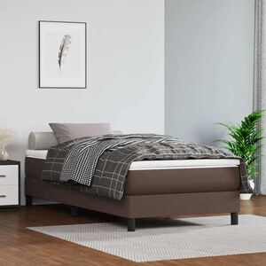 vidaXL Taschenfederkernmatratze Mittel Braun 90x200x20 cm Kunstleder