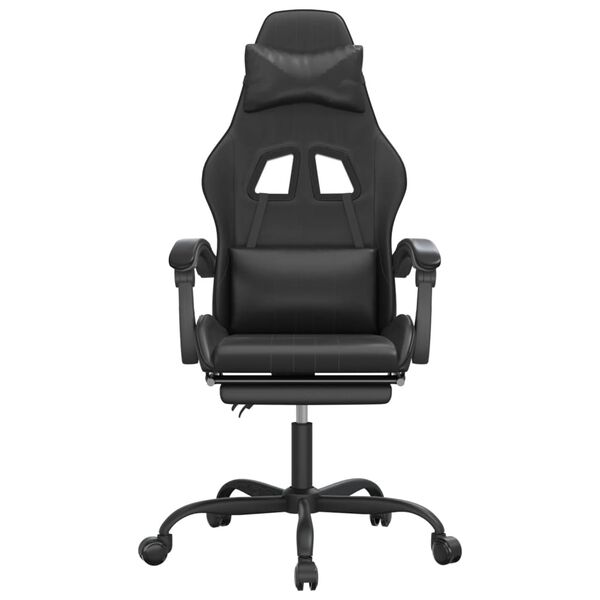 vidaXL Gaming-Stuhl mit Fu&szlig;st&uuml;tze Drehbar Schwarz Kunstleder