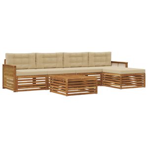 vidaXL Outdoor-Sofagarnitur 6 Stk. Natur und Beige