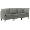 vidaXL Wohnzimmergarnitur 3 pcs Dunkelgrau Stoff