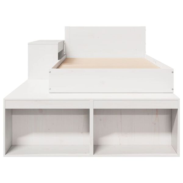 vidaXL Massivholzbett ohne Matratze Wei&szlig; 75x190 cm Kiefernholz