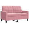 vidaXL 3-tlg. Sofagarnitur mit Kissen Rosa Samt