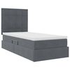 vidaXL Aufbewahrungsbett mit Matratze Dunkelgrau 90 x 190 cm Samt