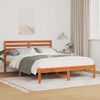 vidaXL Bettrahmen Wachsbraun 140 x 190 cm Massives Kiefernholz