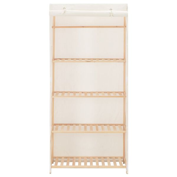 vidaXL Kleiderschrank Wei&szlig; 79 x 40 x 170 cm Stoff