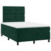 vidaXL Boxspringbett mit Matratze & LED Dunkelgr&uuml;n 120x200 cm Samt