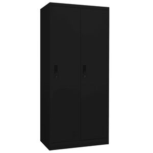 vidaXL Kleiderschrank Schwarz 80x50x180 cm Stahl