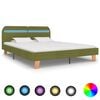 vidaXL Bettgestell mit LED ohne Matratze Gr&uuml;n Stoff 150x200 cm