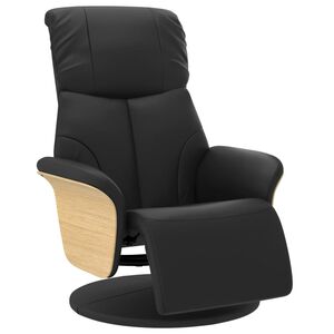 vidaXL Relaxsessel mit Fu&szlig;teil Schwarz Kunstleder
