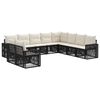 vidaXL Gartensofa-set 10 stk. Schwarz und Cremewei&szlig; Poly-Rattan