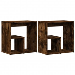 vidaXL Beistelltische 2 Stk. R&auml;uchereiche 50x30x50 cm Holzwerkstoff