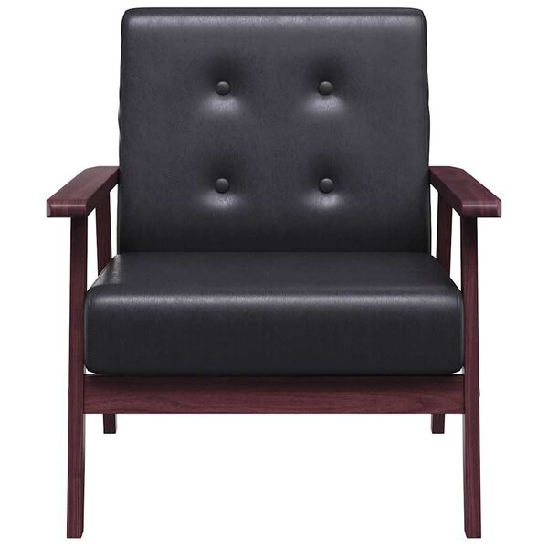 vidaXL Sessel Schwarz Kunstleder