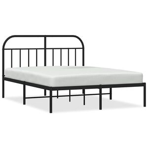 vidaXL Bettgestell mit Kopfteil Metall Schwarz 150x200 cm