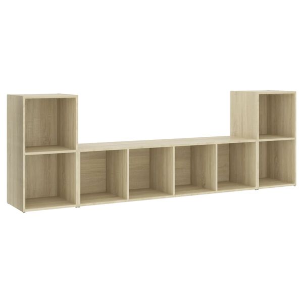 vidaXL 3-tlg. TV-Schrank-Set Sonoma-Eiche Holzwerkstoff