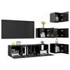 vidaXL 6-tlg. TV-Schrank-Set Hochglanz-Grau Holzwerkstoff