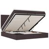 vidaXL Ottoman-Bett mit Matratzen & LEDs Dunkelbraun 200x200 cm Stoff