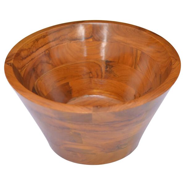 vidaXL Waschbecken Massivholz Teak &Phi;40x20 cm
