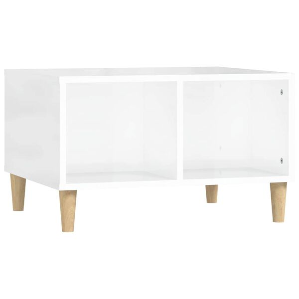 vidaXL Couchtisch Hochglanz-Wei&szlig; 60x50x36,5 cm Holzwerkstoff