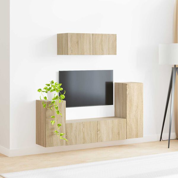 vidaXL TV-Schrankset 4 pcs Sonoma-Eiche Holzwerkstoff