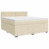 vidaXL Boxspringbett mit Matratze Creme 140 x 200 cm Stoff