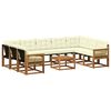 vidaXL Outdoor-Sofagarnitur mit Kissen 10 pcs Natur und Creme