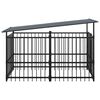 vidaXL Outdoor-Hundezwinger mit Dach Stahl 1,88 m&sup2;