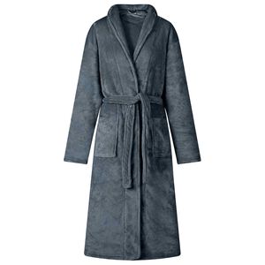 vidaXL Bademantel ohne Kapuze Marineblau L Flanell
