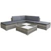 vidaXL 6-tlg. Garten-Lounge-Set mit Kissen Poly Rattan Grau