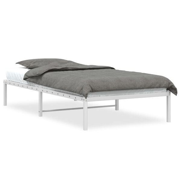 vidaXL Bettgestell Metall Wei&szlig; 100x190 cm