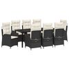 vidaXL Garten Essgruppe mit Kissen 9 pcs Schwarz Poly-Rattan