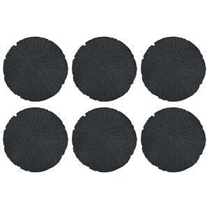 vidaXL Trittstein 6 Stk. Schwarz &Oslash; 45 x 1,8 cm Gummi