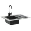 vidaXL Waschbecken Schwarz 670 x 460 mm Granit