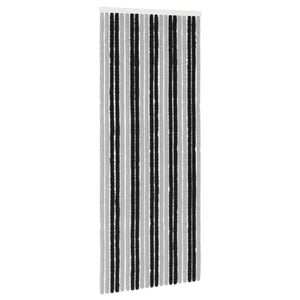 vidaXL Insektenschutzvorhang Chenille Grau und Schwarz 90 x 220 cm