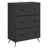 vidaXL Schubladenschrank Schwarz 66 x 34,5 x 90 cm Holzwerkstoff