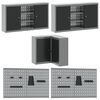 vidaXL Arbeitsschrankset mit Schubladen 10 pcs Schwarz und Grau