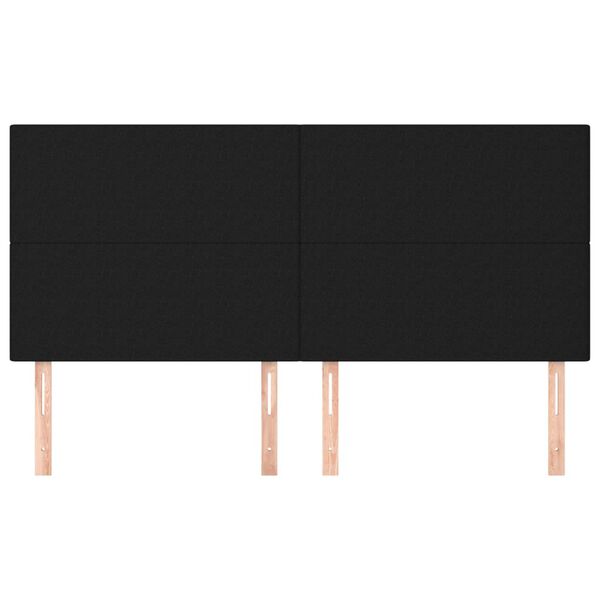 vidaXL Kopfteil Schwarz 180 x 5 x 118/128 cm Stoff