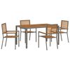 vidaXL Garten Essgruppe 5 stk. Grau und Braun Poly-Rattan