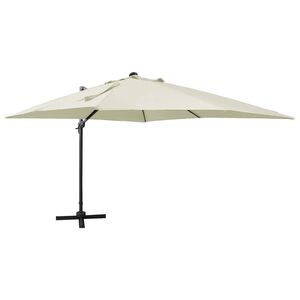 vidaXL Ampelschirm mit LED-Beleuchtung 300 cm Sandwei&szlig;