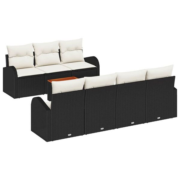 vidaXL Garten-Sofa-Set 8 pcs Schwarz und Wei&szlig;
