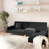 vidaXL Schlafsofa 2-Sitzer mit Fu&szlig;hocker Schwarz Stoff