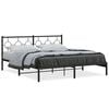 vidaXL Bettgestell mit Kopfteil Metall Schwarz 180x200 cm