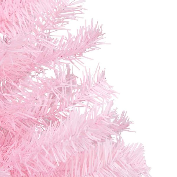 vidaXL K&uuml;nstlicher Weihnachtsbaum mit Beleuchtung & Kugeln Rosa 180cm