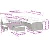 vidaXL Gartensofa-set mit Kissen 13 pcs Schwarz Poly-Rattan